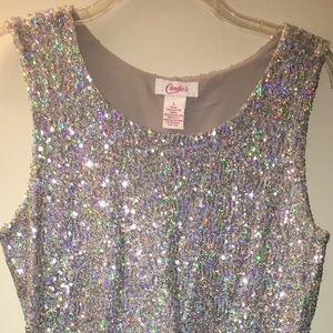 Silver sequin dress